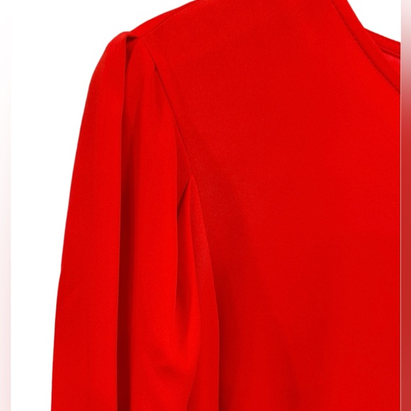 🛑 Gifted / Not for sale 🛑 DKNY Ruched Long Sleeve Red Dressy Blouse NWT Medium - Picture 9 of 9